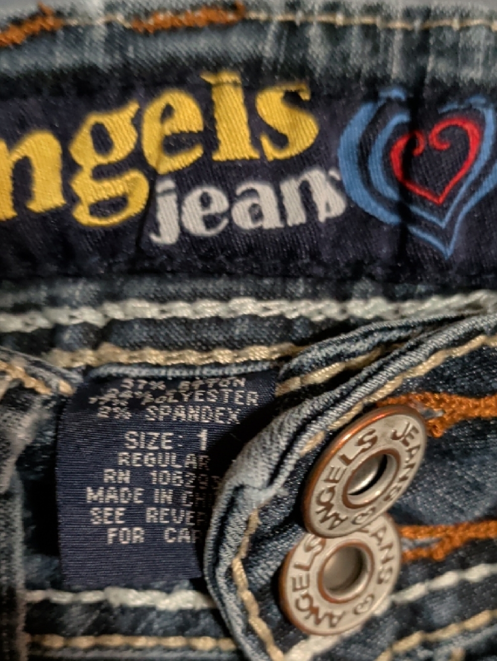 Angels Women's Dark Blue Flare Jeans - Picture 2 of 4